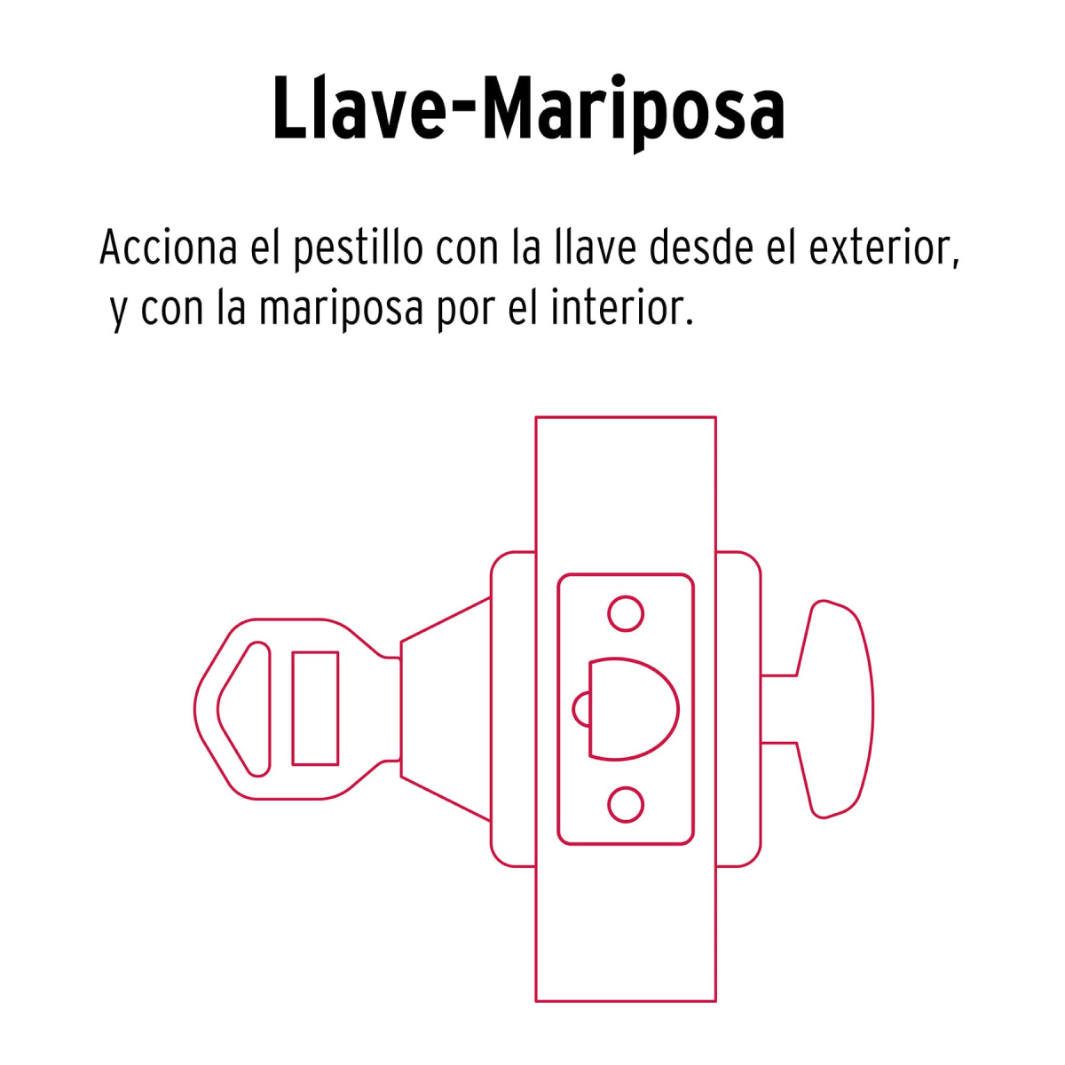 CERROJO LLAVE - MARIPOSA NEGRO LLAVE TRADICIONAL HERMEX BASIC - Imagen 3