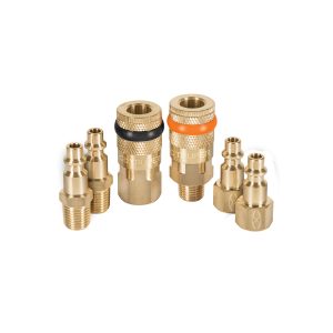 JUEGO DE 4 CONECTORES RAPIDOS Y 2 ACOPLES DE LATON TRUPER