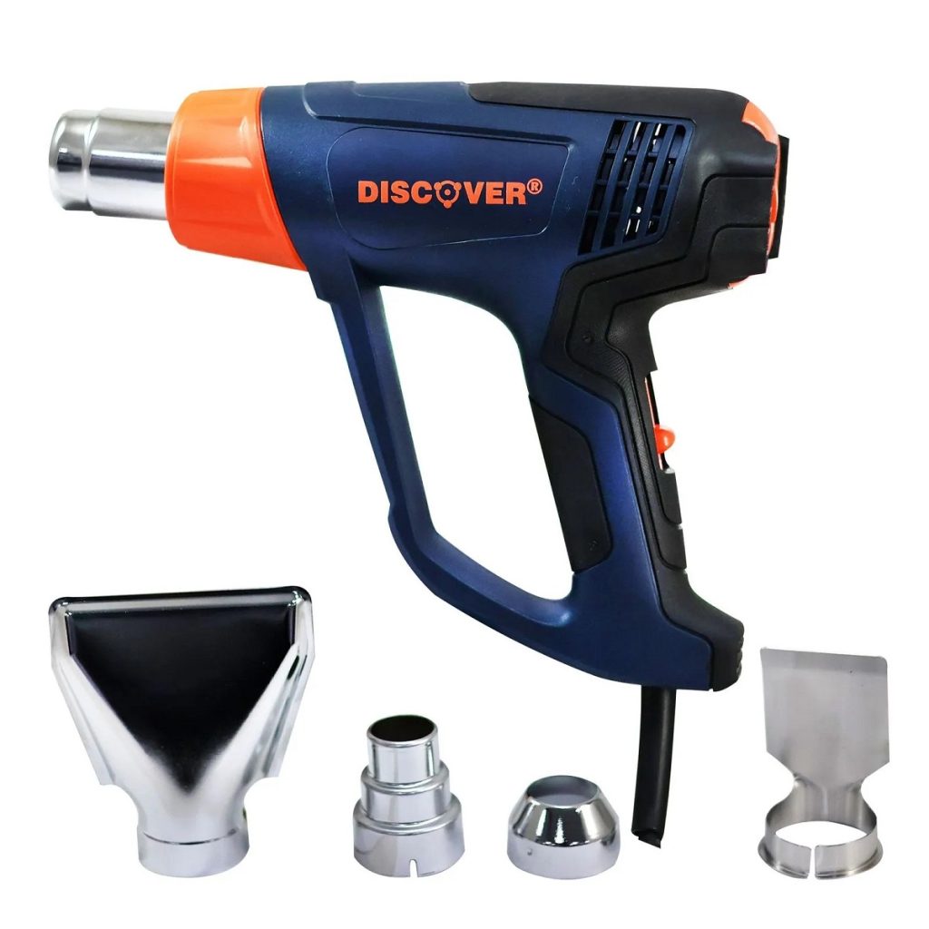 PISTOLA DE CALOR 1600 W CON 4 BOQUILLAS DISCOVER
