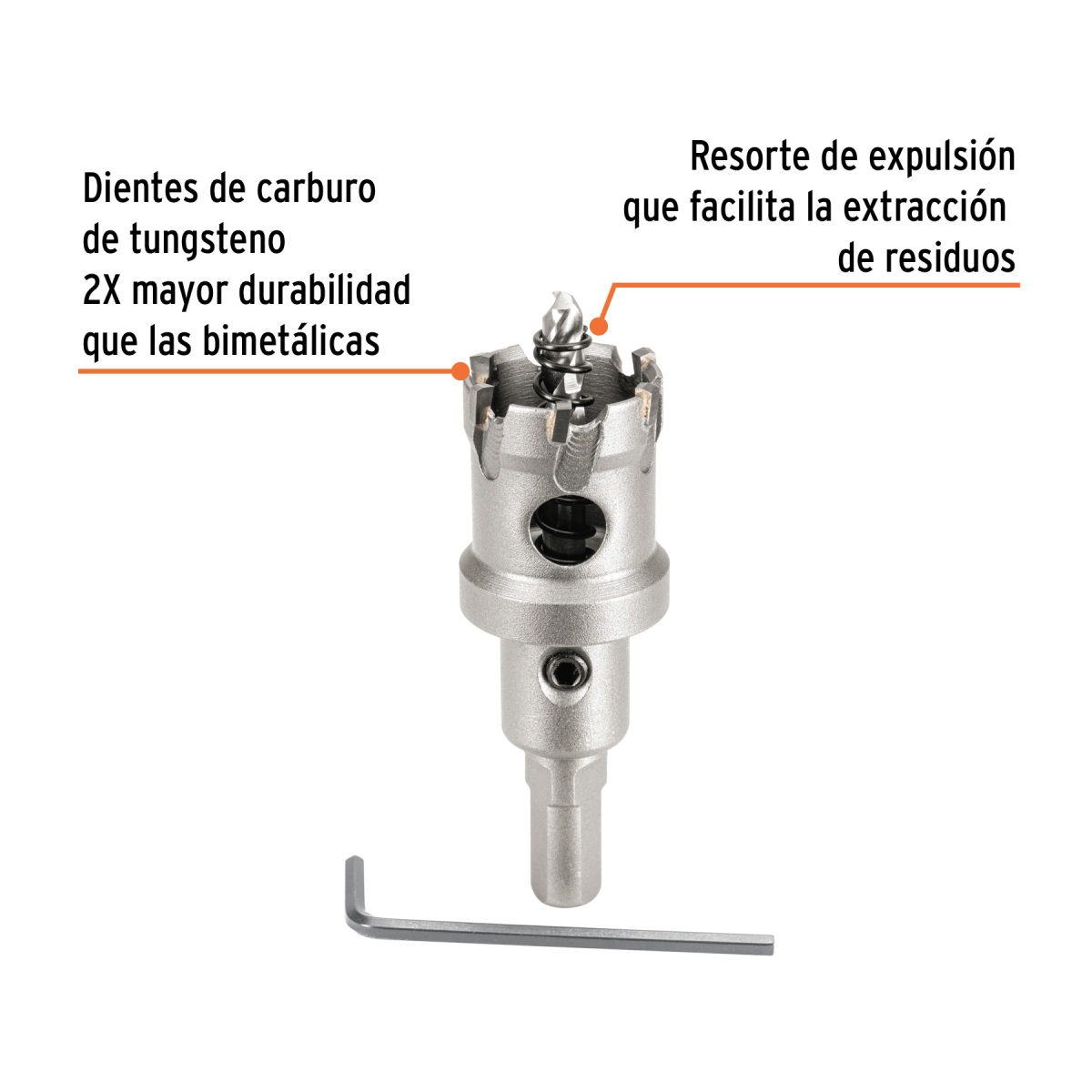 BROCASIERRA DE CARBURO DE TUNGSTENO 1-1/8" TRUPER - Imagen 2