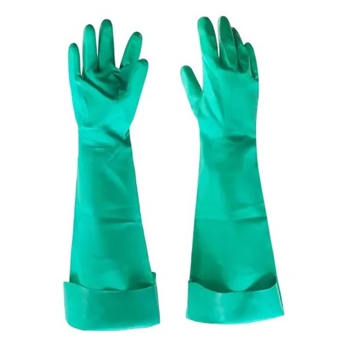GUANTES INDUSTRIALES NITRILO VERDE LARGO 60 CM
