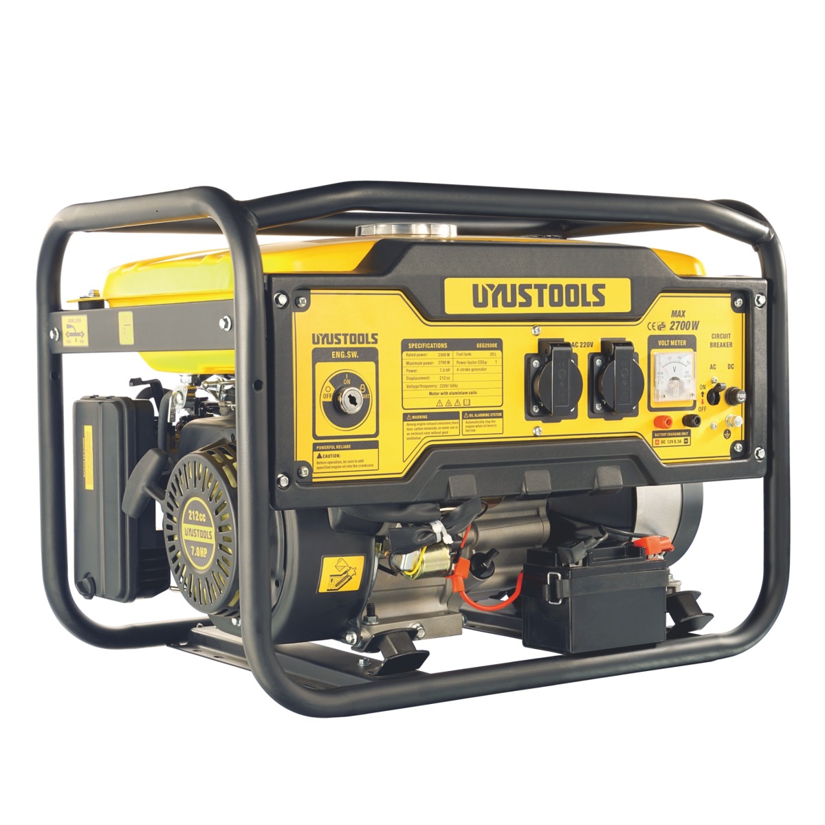 GENERADOR ELECTRICO A GASOLINA CON LLAVE 2500W / 2700 W UYUSTOOLS