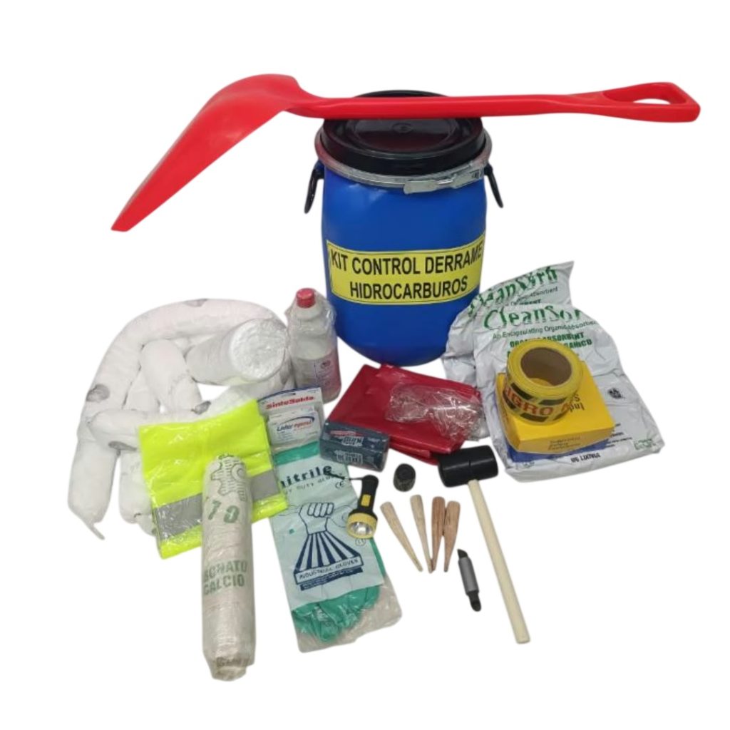 KIT CONTROL DE DERRAME EN CANECA PLASTICA 20 GALONES
