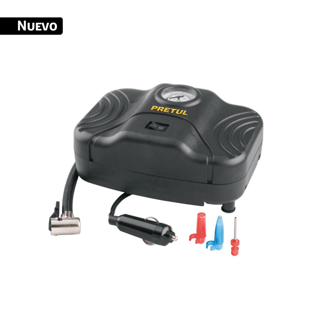 INFLADOR PORTATIL PARA AUTO 12 V PRETUL