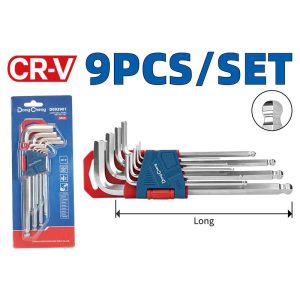 JUEGO DE 9 LLAVES BRISTOL LARGAS PUNTA DE BOLA DONG CHENG