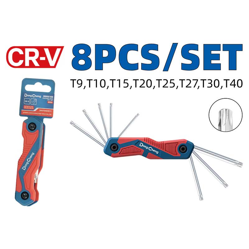 JUEGO DE 8 LLAVES TORX PLEGABLES DONG CHENG