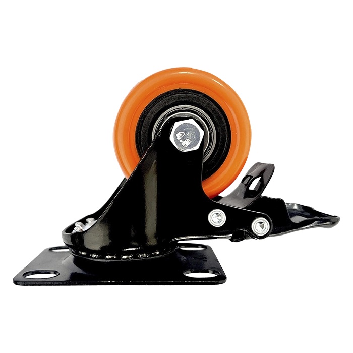 RUEDA RODACHIN NARANJA CON FRENO 40 MM RANGER