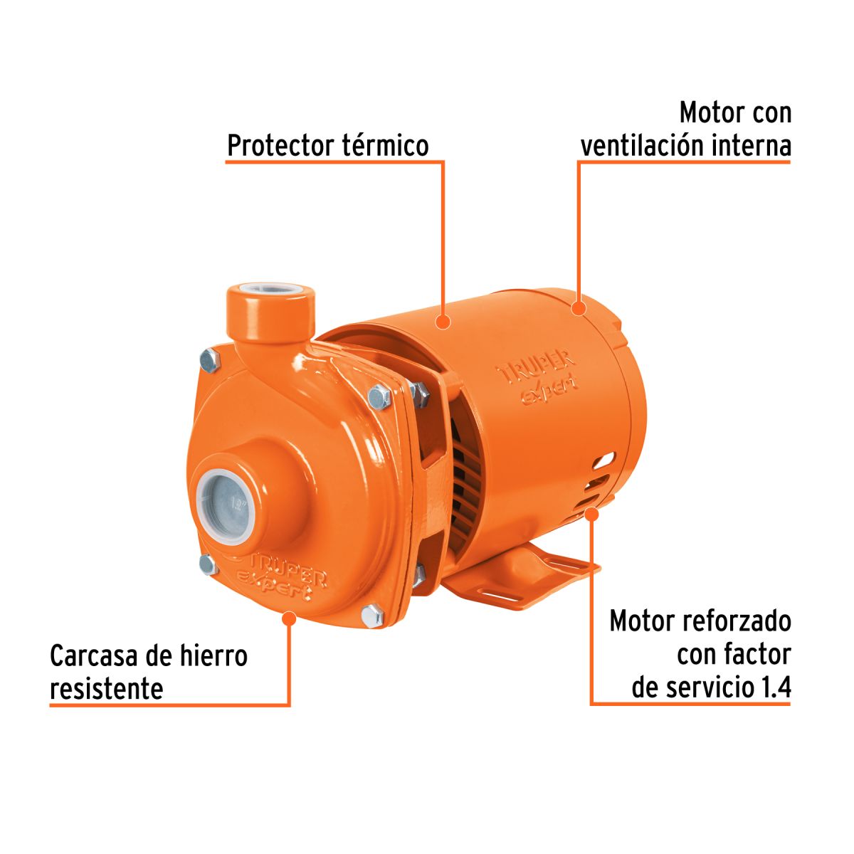 BOMBA CENTRIFUGA PARA AGUA 1/2 HP TRUPER EXPERT - Imagen 2